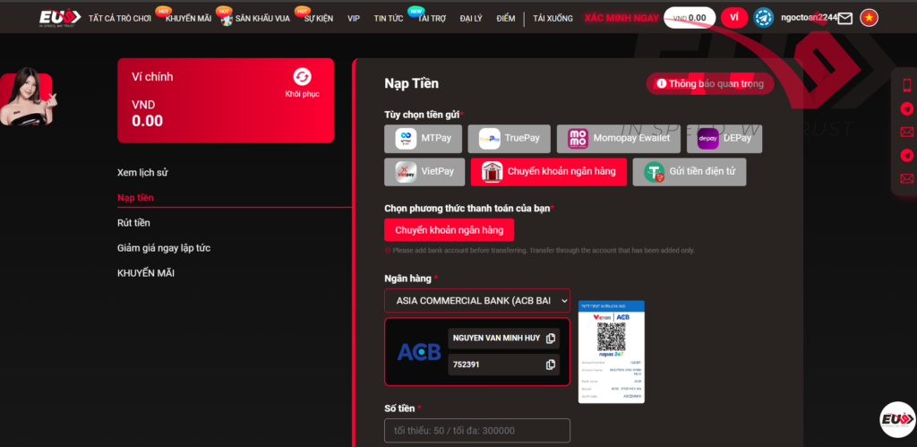 nạp tiền eu9